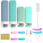 Silicone Travel Toiletry Bottles Set Leakproof Squeeze Containers with Case(06)