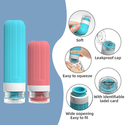 Silicone Travel Toiletry Bottles Set Leakproof Squeeze Containers with Case(10)