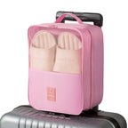 Pink Travel Shoe Bag Portable Luggage Organizer Waterproof Dustproof Shoe Pouch