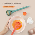 Green  2-Piece 3-in-1 Multi-Functional Egg Whisk & Food Tongs Set