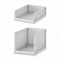 White Wardrobe Storage Organizers 2 Piece Set High & Low Pull-Out Drawer Style for Clothes