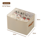 Beige Foldable Fabric Shoe Storage Box with Compartments Dustproof Moistureproof