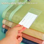Smoky grey Double Layer Mesh File Bag with Handle Large Capacity Student Subject Organizer