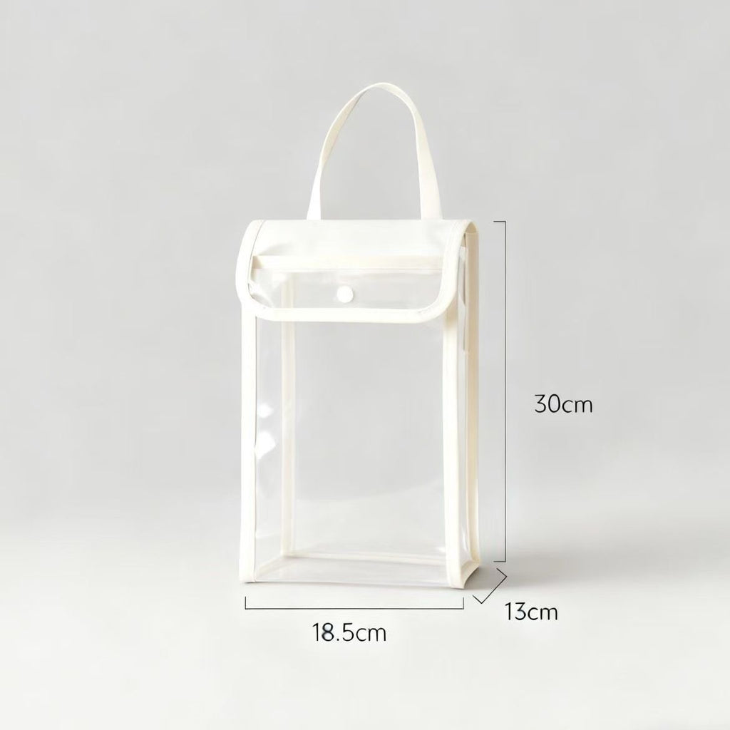 3 PCS White Wall Mounted Transparent Tissue Storage Bag Waterproof Hanging Holder with Adhesive Hook