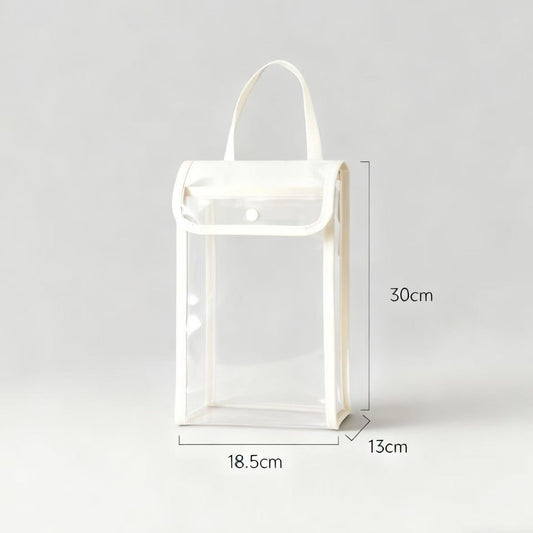 3 PCS White Wall Mounted Transparent Tissue Storage Bag Waterproof Hanging Holder with Adhesive Hook