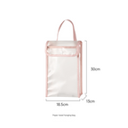 3 PCS Pink Wall Mounted Transparent Tissue Storage Bag Waterproof Hanging Holder with Adhesive Hook