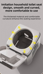 Portable Travel Toilet with Integrated Dual Storage Wings & Odor-Proof Lid – Ergonomic Reusable Foldable Commode with 12.7cm Folding Height for Car Travel & Outdoor Use (Sandy)