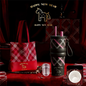 Black British Equestrian Plaid 710ML Insulated Travel Mug with Dual-Drink Lid, Straw & Straw Cap - Ceramic Liner Car Coffee Tumbler with Tea Water Separator Ball and Matching Protective Sleeve (Delux Gift Box)
