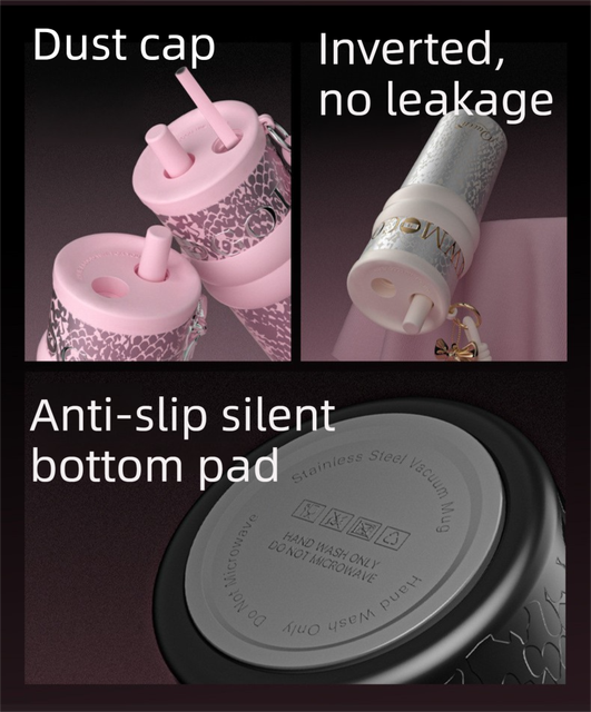 710ML Black Luxury Gradient Textured Aurora Starry Night Insulated Travel Mug (Bow Pendant Gift Box) – 316 Stainless Steel Car Coffee Tumbler with Pop-Up Straw Dual Lid, Sinking Tea Infuser Ball and Cup Sleeve