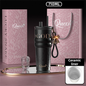 710ML Black Luxury Gradient Textured Aurora Starry Night Insulated Travel Mug (Bow Pendant Gift Box) – Ceramic Liner Car Coffee Tumbler with Pop-Up Straw Dual Lid, Sinking Tea Infuser Ball and Cup Sleeve
