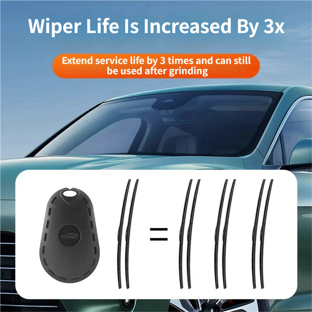 4PCS Gold Portable Car Windshield Wiper Blade Repair Tool - Triple the Wiper Lifespan – Dual Grit Sanding Restorer and Trimmer for Wiper Rubber Strips