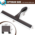 Silver Stainless Steel Glass Squeegee for Car Windshield & Countertop – 10 inch Hydrophobic Window Cleaner & Squeegee Blade with Adhesive Holder Hook