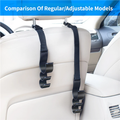 2PCS Multifunctional Car Seat Back Triple Hooks Organizer for Purses Umbrellas and Bags – Heavy Duty 15kg Easy Install Headrest Hangers for Car Interior Storage