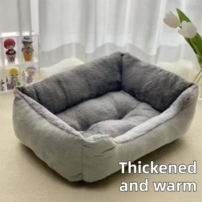 60x45x15CM Grey Premium Plush Pet Bed and Cozy Cushion Mat with Removable Flannel Cover & Non-Slip Waterproof Oxford Bottom for Cats Dogs Car & Home Universal Use