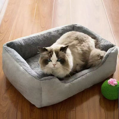 70x50x15CM Grey Premium Plush Pet Bed and Cozy Cushion Mat with Removable Flannel Cover & Non-Slip Waterproof Oxford Bottom for Cats Dogs Car & Home Universal Use