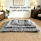 90 x 45CM Large Plush Pet Bed Mat for Dogs & Cats – Light Grey Double-Sided Soft Cushion, Breathable Moisture-Resistant Sleeping Pad for Small, Medium & Large Pets