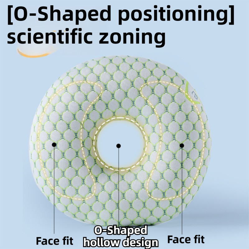 Boer Grey 30CM Round Ear Protection Pillow with Hole Design – Milk Silk Removable Cover and PP Cotton Core, Side Sleeper Pillow & Neck Support Cushion for Ear Pressure Relief