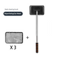 Black Telescopic Car Windshield Cleaning Brush with 3 Replacement Microfiber- Aluminium Alloy Extendable Handle, 180° Rotatable Microfibre Head, Anti-Fog & Streak-Free Glass Wiper for Car & Home Use, Soft Grip Foam Handle