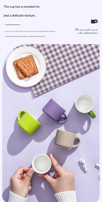 5-piece "Colorful One-Shot Mug" Ceramic Mug Set – Nordic color scheme, smooth handle, rounded rim, exquisite gift box – 80ml mini mugs, suitable for coffee, tea, espresso, and as a perfect gift.
