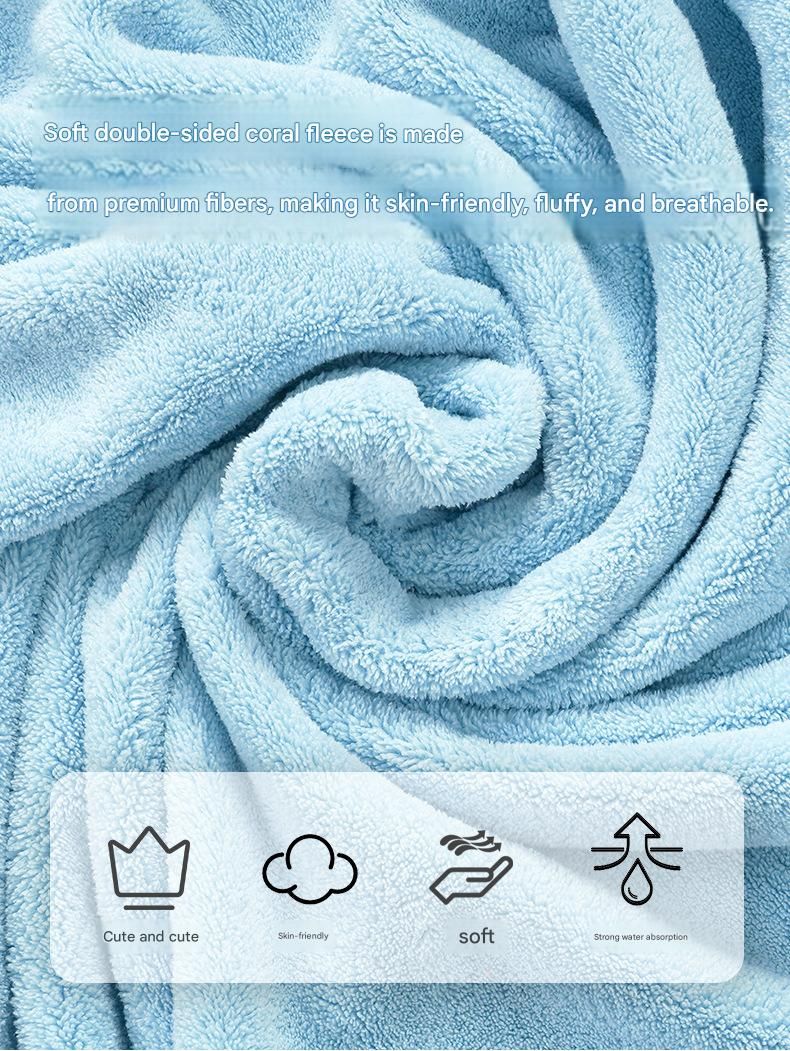 Blue XL size Pet Drying Robe with Hood - Quick Dry Coral Fleece Towel for Dogs and Cats, Super Absorbent Bathrobe with Cute Rabbit Ears, Adjustable Fit for All Sizes, Easy to Wear and Machine Washable