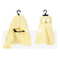 Yellow XL size Pet Drying Robe with Hood - Quick Dry Coral Fleece Towel for Dogs and Cats, Super Absorbent Bathrobe with Cute Rabbit Ears, Adjustable Fit for All Sizes, Easy to Wear and Machine Washable