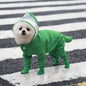 Green S size Full Coverage Pet Raincoat Jumpsuit Waterproof Dog Rain Suit with Attached Shoes and Tail Cover-Lightweight Hooded Dog Poncho for Small Dogs