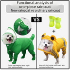 Pink L size Full Coverage Pet Raincoat Jumpsuit Waterproof Dog Rain Suit with Attached Shoes and Tail Cover-Lightweight Hooded Dog Poncho for Small Dogs