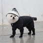 Black L size Full Coverage Pet Raincoat Jumpsuit Waterproof Dog Rain Suit with Attached Shoes and Tail Cover-Lightweight Hooded Dog Poncho for Small Dogs