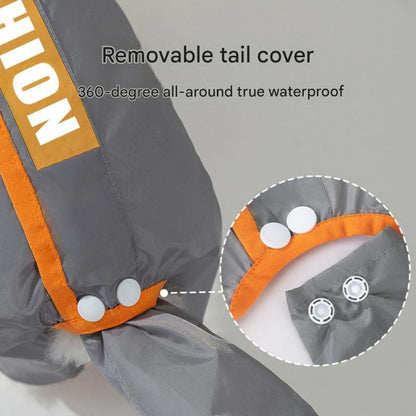 Grey and Orange XS size Dog Raincoat with Leash Access and Transparent Hood - Waterproof Full Body Pet Rain Suit for Small and Medium Dogs, Reflective Trim, Removable Tail Cover, Outdoor Walking Apparel