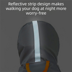 Grey and Orange XS size Dog Raincoat with Leash Access and Transparent Hood - Waterproof Full Body Pet Rain Suit for Small and Medium Dogs, Reflective Trim, Removable Tail Cover, Outdoor Walking Apparel