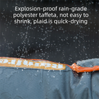Grey and Orange M size Dog Raincoat with Leash Access and Transparent Hood - Waterproof Full Body Pet Rain Suit for Small and Medium Dogs, Reflective Trim, Removable Tail Cover, Outdoor Walking Apparel
