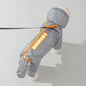 Grey and Orange L size Dog Raincoat with Leash Access and Transparent Hood - Waterproof Full Body Pet Rain Suit for Small and Medium Dogs, Reflective Trim, Removable Tail Cover, Outdoor Walking Apparel