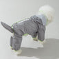 Grey and Green XL size Dog Raincoat with Leash Access and Transparent Hood - Waterproof Full Body Pet Rain Suit for Small and Medium Dogs, Reflective Trim, Removable Tail Cover, Outdoor Walking Apparel