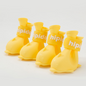 Yellow S size Waterproof Dog Rain Boots Set of 4 - Cartoon Dolphin Design Shape PVC Pet Shoes with Adjustable Hook and Loop Straps, Anti Slip Paw Protectors for Small Dogs and Puppy Outdoor Walks