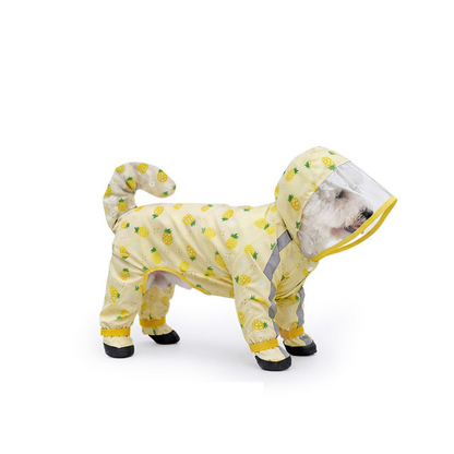 3-piece Dog Rainy Day Care Set with  Yellow M size Waterproof Raincoat, 30x30cm Paw Towel and 70x140cm Pet Bath Towel, Quick-Dry Pet Rain Protection Kit for Small and Medium Dogs