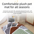 Green XL size Luxury Plush Pet Sleeping Mat, Thickened Warm Pet Bed Cushion for Dogs and Cats, Soft Fabric Pet Sofa Pad with Non-Slip Waterproof Base