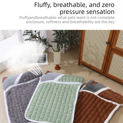 Green XL size Luxury Plush Pet Sleeping Mat, Thickened Warm Pet Bed Cushion for Dogs and Cats, Soft Fabric Pet Sofa Pad with Non-Slip Waterproof Base