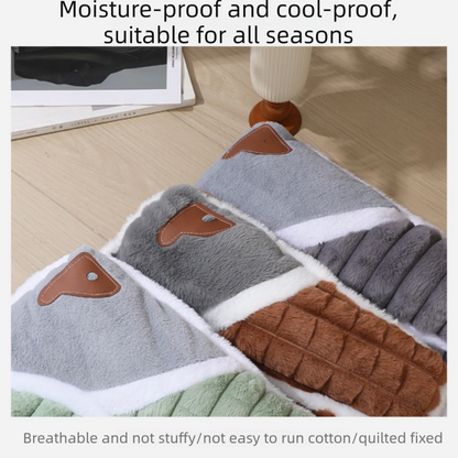 Grey M size Luxury Plush Pet Sleeping Mat, Thickened Warm Pet Bed Cushion for Dogs and Cats, Soft Fabric Pet Sofa Pad with Non-Slip Waterproof Base