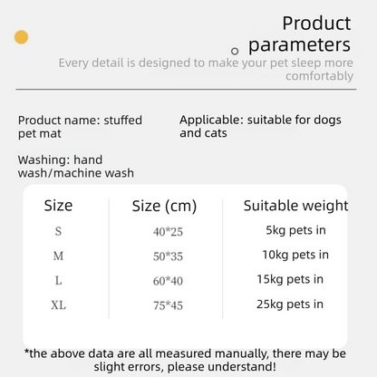 Brown S size Luxury Plush Pet Sleeping Mat, Thickened Warm Pet Bed Cushion for Dogs and Cats, Soft Fabric Pet Sofa Pad with Non-Slip Waterproof Base