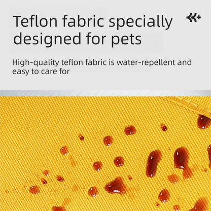 Dark yellow M size Portable Foldable Pet Bed Mat – Waterproof Travel Dog Bed and Cat Cushion with Carry Handles, Removable Washable Cover, Plush Comfort Padding for Indoor and Outdoor Use