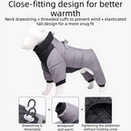 3-Piece Grey Winter Pet Outdoor Travel  Set – grey s size Reflective Dog Puffer Jacket, grey 3m Retractable Leash & grey Portable Foldable Dog Bed