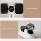White Wireless Handheld Mite Remover Vacuum - Dual Cup Strong Suction UV Sterilization High Frequency Tapping Portable Bed Sofa Cleaner for Home