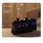 Winter Home Cleaning Comfort Kit - White Retro Train Aromatherapy Humidifier and White Cordless UV Mite Remover Vacuum - 300ml Ultrasonic Mist with Jellyfish Smoke Ring, 400ml Dust Cup, LED Night Light, Remote Control for Bedroom and Bedding Cleaning