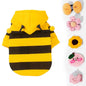 Size M Bee Fleece Hoodie Jumper for Small Dogs & Cats with 5 Hair Clips - Winter Warm Pet Apparel Australia
