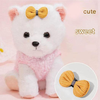 Size L Bee Fleece Hoodie Jumper for Small Dogs & Cats with 5 Hair Clips - Winter Warm Pet Apparel Australia