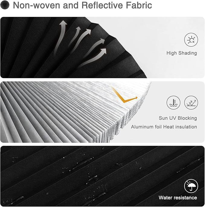 90 x 150 CM Black Self-Adhesive Pleated Window Blinds (2 Packs) - No-Drill Cuttable Light Filtering Shading Blinds
