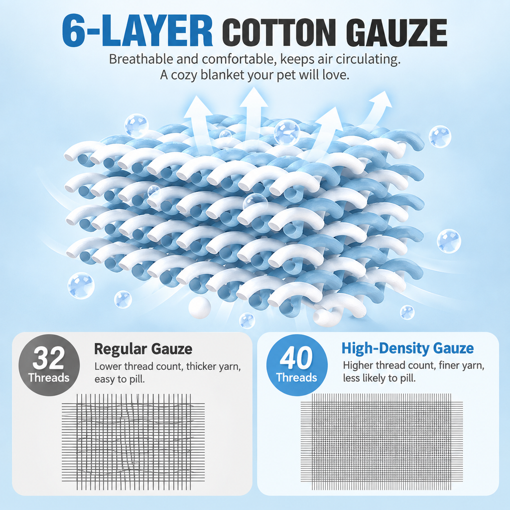 100% Cotton 6-Layer Gauze Summer Blanket & Towel Blanket - Ultra Soft & Breathable Reversible Quilt, Blue and Orange Barre 200 x 240 CM