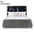 Grey 137x190x38cm Elastic Bed Skirt - Thickened Polyester Fitted Valance with Double-Layer High-Stretch Band, Wrinkle-Resistant Drop