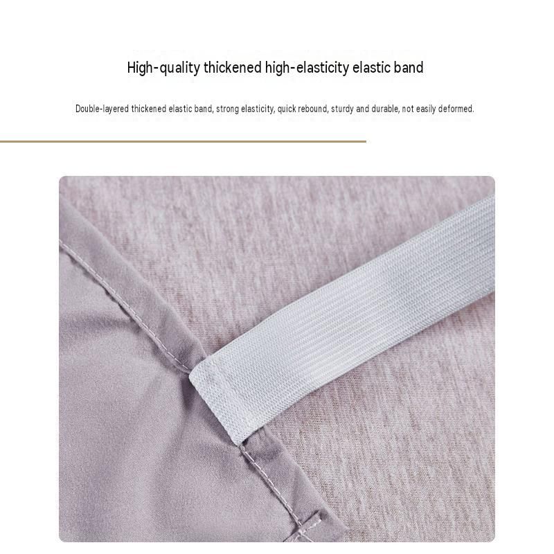 Grey 137x190x38cm Elastic Bed Skirt - Thickened Polyester Fitted Valance with Double-Layer High-Stretch Band, Wrinkle-Resistant Drop