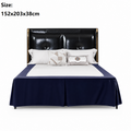 Blue 152x203x38cm Elastic Bed Skirt - Thickened Polyester Fitted Valance with Double-Layer High-Stretch Band, Wrinkle-Resistant Drop